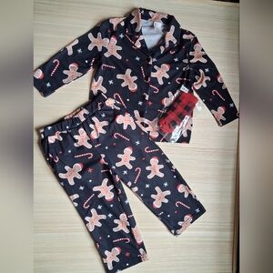 PatPat Black Gingerbread Pajamas 3pcs